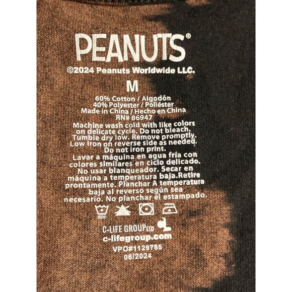 Peanuts Halloween Snoopy Woodstock Pumpkin Bleached T-Shirt M - Picture 4 of 7